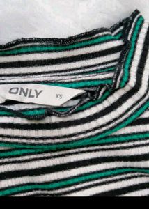 Striped Mock Neck Top
