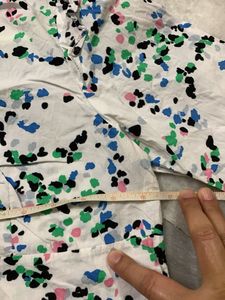 White Floral Print A-Line Dress