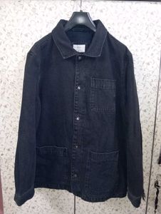 Mark &amp; Spencer Black Denim Coat Jacket