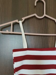 Red &amp; White Striped Tube Top