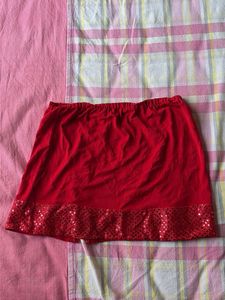 Vintage Y2K Sparkly Red Mini Skirt