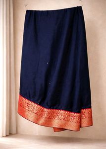 Elegant Navy Blue &amp; Red Saree excellent condition