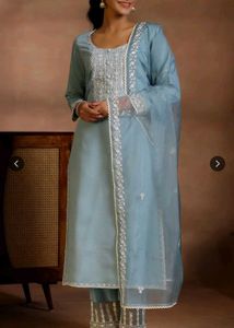 Libas Embroidered sequinned kurti with trouser &amp; d