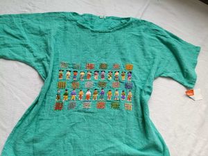 Teal Textured Kurta