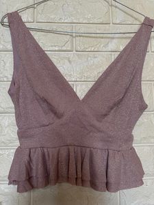 Bershka Glitter Crop Top