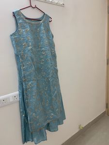 Elegant Blue Sequined Kurta Set