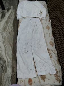 Chic White Eyelet Co-ord Set