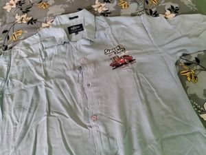 Light Blue Casual Button-Up Shirt