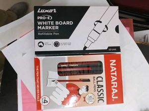 Logitech Mouse Pad , green pen and marker