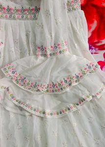 Ethnic Floor Length White Gown