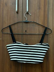 Zara Striped Cropped Tank Top
