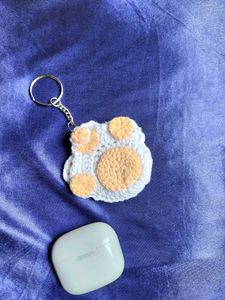 Crochet Cat Paw earphone holder, bag charm and key