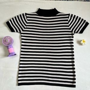 Striped Black and White Top