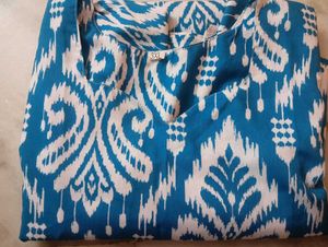 Blue Ikat Print Dress