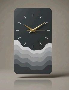 Black Clover Design Gold Tone Clock