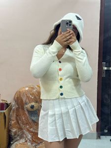 Cute Cardigan with Rainbow Buttons