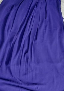 Blue sleeveless top with silver Moti