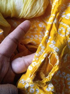 Yellow Bandhani Kurta Set with Dupatta