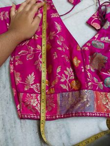 Designer Pink Banarasi Silk Blouse
