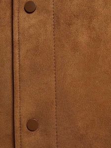 Zara Brown Faux Suede Bomber Jacket