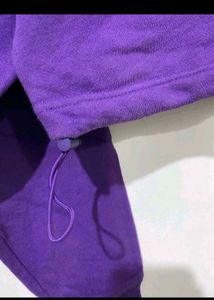 Purple Cropped Sweatshirt with Rhinestones