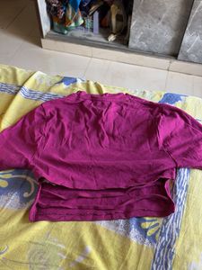 Magenta Mock Neck Crop Top