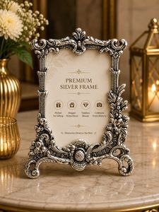 Ornate Silver Finish Photo Frame