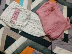 Naira cut Pink Polka Dot Kurta Set