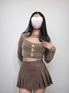 Stylish Cut-Out Long Sleeve Crop Top
