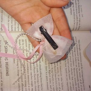 Cute Pink Gingham Bow Hair Clip