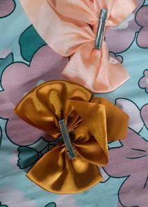 Satin Bow Hair Clips - Set of 2