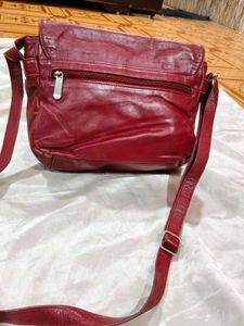 Stylish Red Leather Crossbody Bag