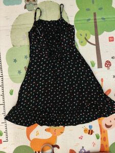 Women Fit And Flare Black Knee Length Dress