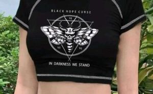 Black Crop Top with Gothic Print (never worn)