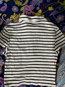 Chic Striped Polo Shirt