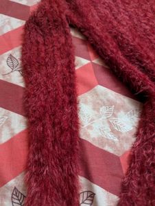 🍓Brick Red Faux Furr Sweater Dress🍓