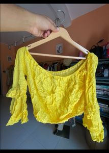 Off-Shoulder Crinkle Top