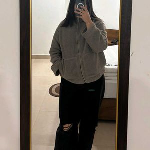 Cozy Grey Fleece Jacket