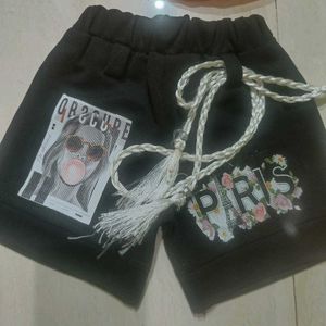 Cute Peach Top &amp; Black Shorts Set