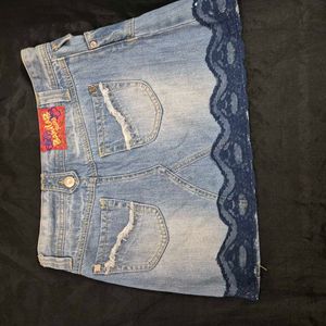 Cute mini  Embellished Denim Skirt y2k whimsical