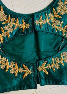 Emerald Green Embroidered Blouse