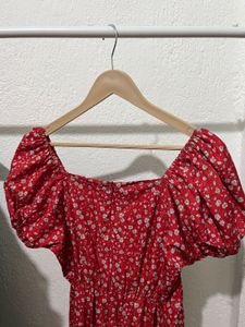 Red Floral Summer Dress