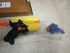 Yellow Toy Blaster Gun with Darts