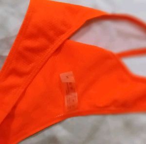 Bright Orange Bikini panty Bra set