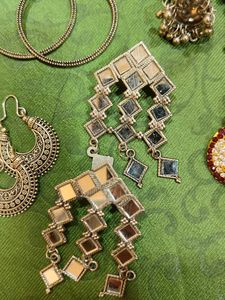 oxidized Earrings and pendant