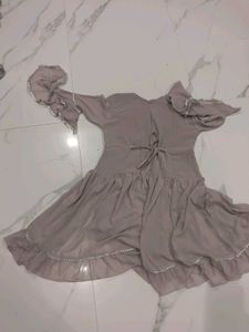Beautiful grey Festive Dress &amp; Bottom Set