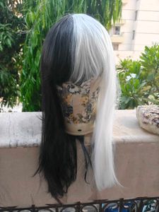 Split Black &amp; White Wig cosplay cruella disney