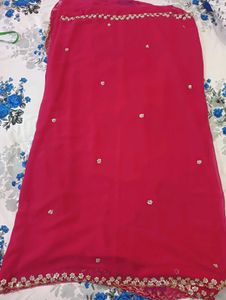 Stunning Pink Embroidered Saree with Blouse
