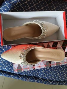 Elegant Rhinestone Heel Mules