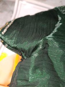 Elegant silver hand work Green Saree with blause s